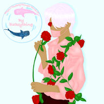 A growing rose